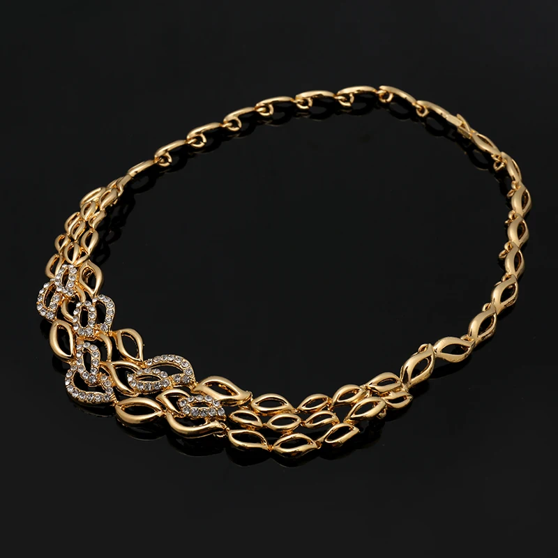 Fani 2018 Дубай золотые Красочные Кристаллы Ювелирные наборы для женщин клиент