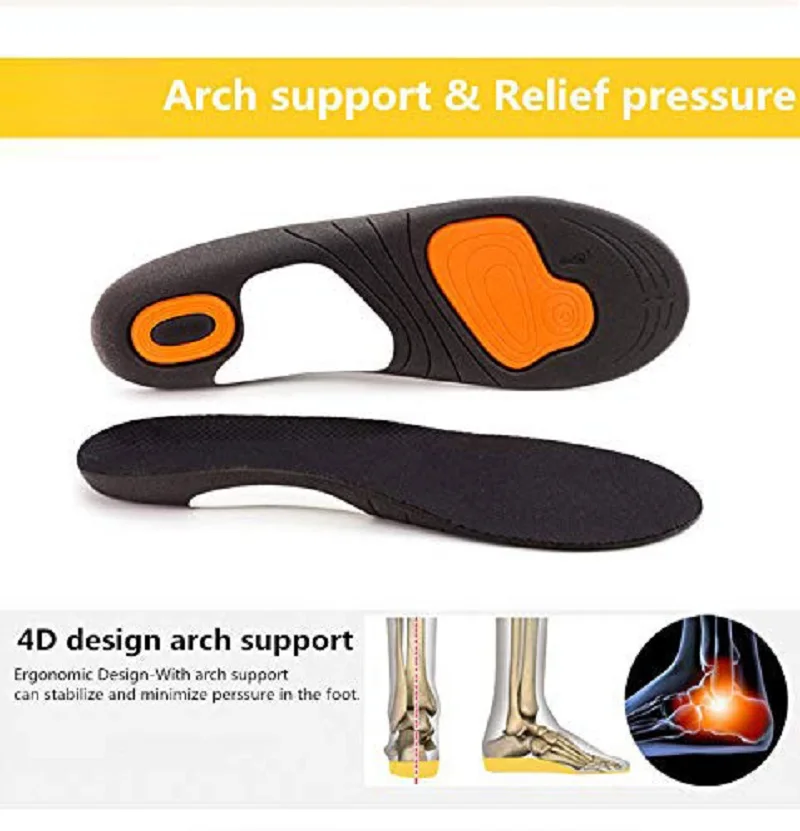 Orthotic Shoe Insoles Comfort Gel for Men Women Plantar Fasciitis Inserts with Arch Support Relieve Flat Feet Foot Pain | Обувь