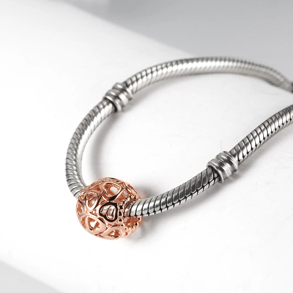 RainMarch подвески из розового золота подходят для Pandora Браслеты серебра 925 пробы