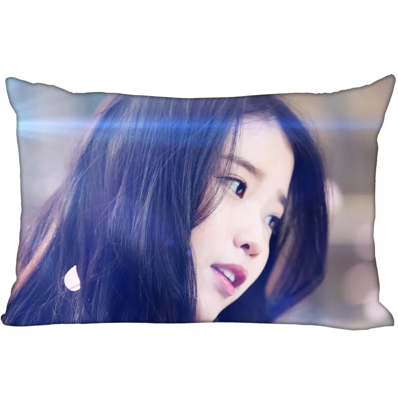 KPOP star IU прямоугольная наволочка с двусторонним принтом атласная для подушки