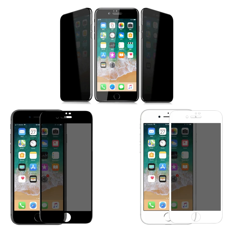 

2.5D Anti-Spy Tempered Glass Full Cover Privacy Screen Protector For iphone 13 Pro Max 12 Mini 11 XR Xs X 7 8 SE Black White