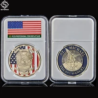 the archangel saint michael medal us challenge our fallen officer patron saint souvenir coin w pccb coin display