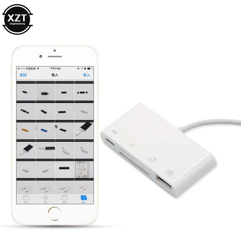 4 в 1 SD TF карта камера соединительные комплекты для Lightning к USB камера ридер адаптер OTG кабель для iphone x 7 8 plus для ipad Air