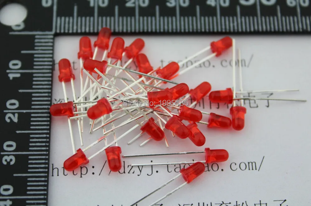 

Free shipping 100pcs Red LED 3MM Red light-emitting diode Red turn Red