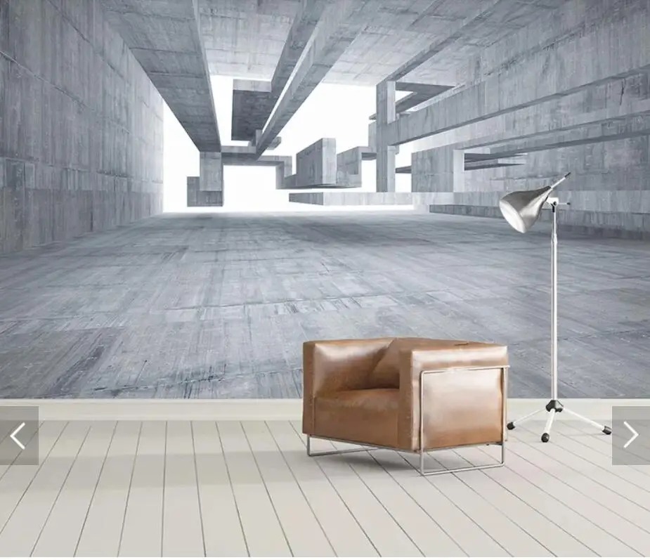 Абстрактная 3D геометрическая линия Настенная роспись творческая бумага для