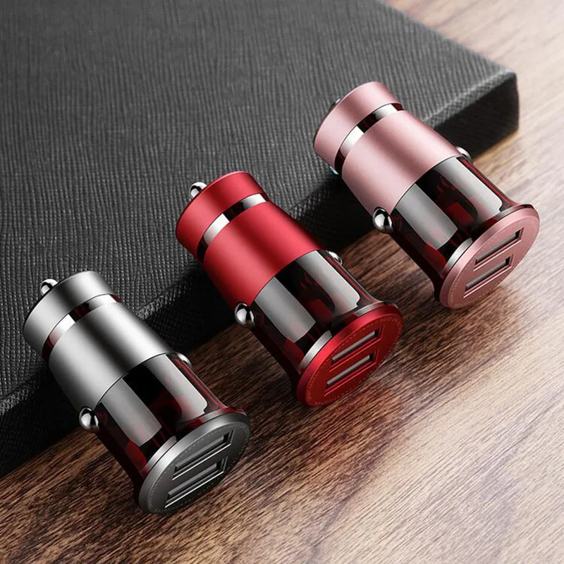 Новое автомобильное зарядное устройство с двумя usb портами 3 1 металлическое