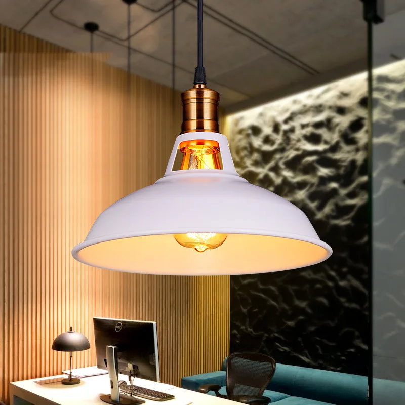 chandelier lamp American country shade single head barbershop retro fashion creative industrial lamps wrought iron dining room | Лампы и