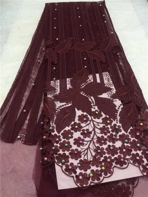 Высококачественные 2018 тюлевые бусины вышитая французская сетка нигерийские