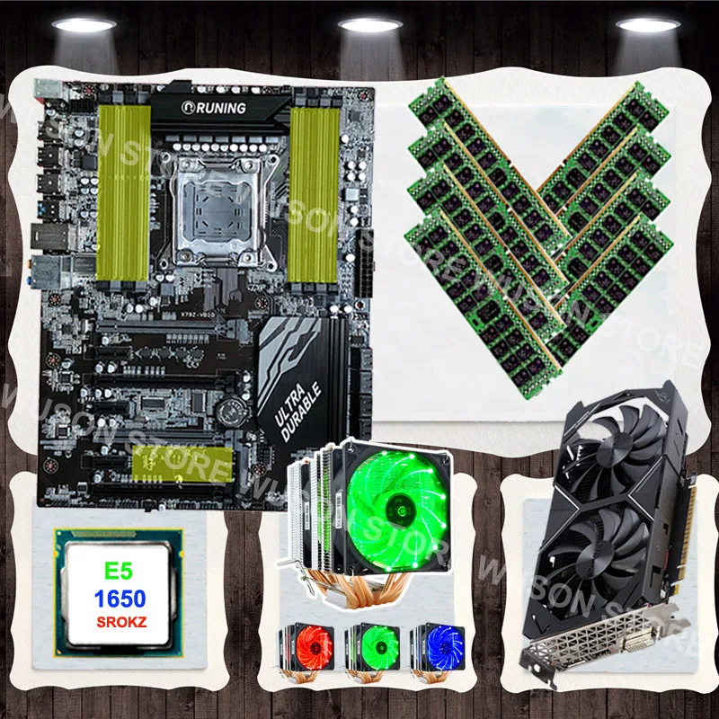 Обновление старых ПК Runing X79 материнская плата с CPU Xeon E5 1650 C2 3 2 GHz кулером