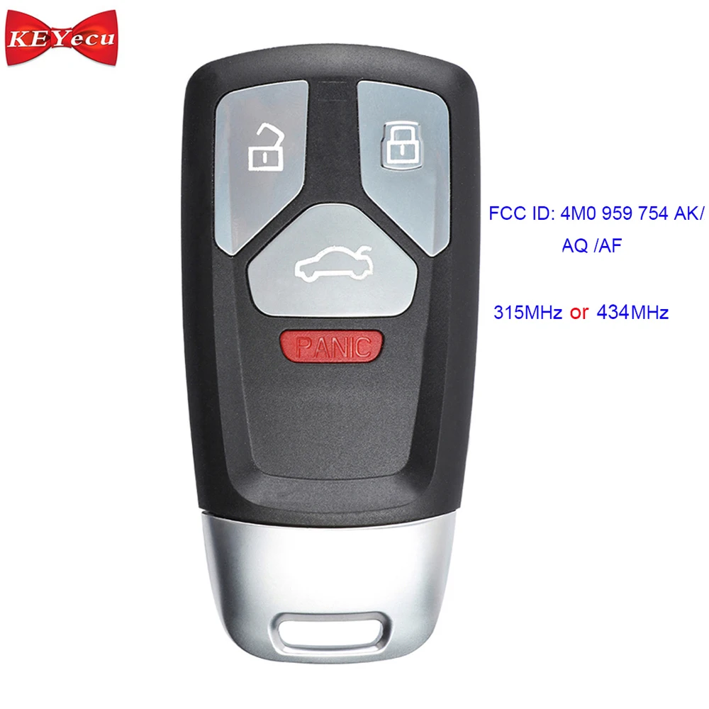 KEYECU для Audi A4 A5 Q7 SQ7 2017 2018 TT 2016 Новый Smart Remote Управление автомобиля брелок 315 мГц/434