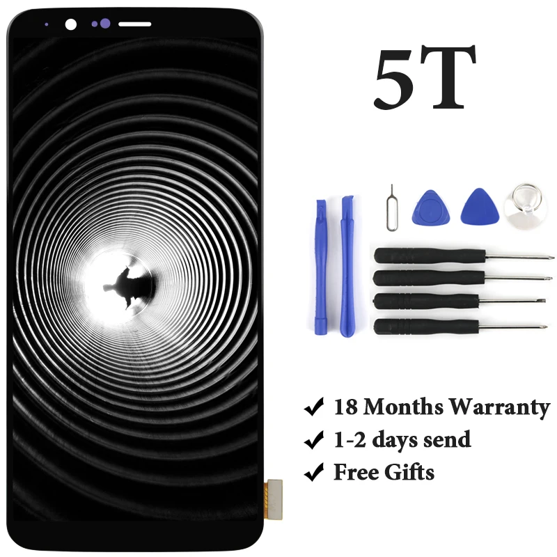 Grade For Oneplus 5T A5010 LCD Display With Touch Screen Assembly Replacement With Frame For Oneplus 5T A5010 LCD 1+ With Tools