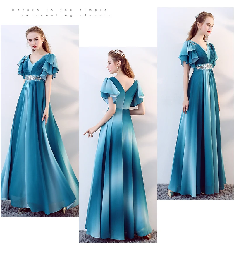 Robe De Soriee вечернее платье из шифона с длинным Фуксия Короткий рукав выпускные