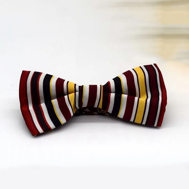 Мужской и Женский Радужный полосатый галстук бабочка Повседневное платье