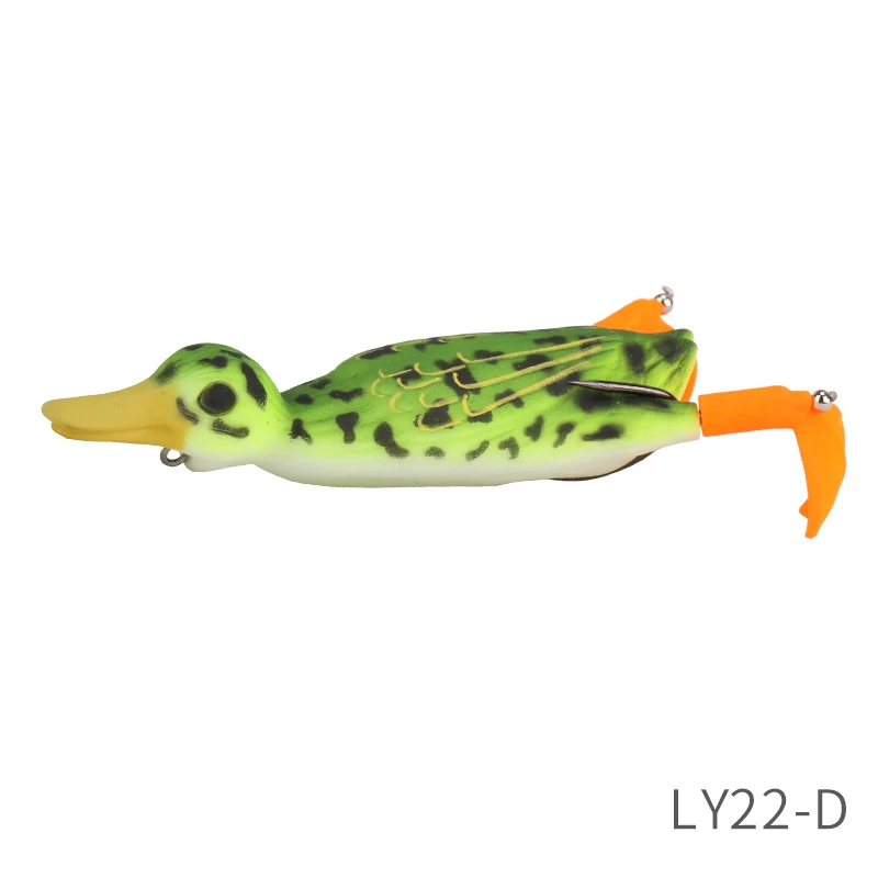 LY22-D TSURINOYA,, новинка, утка, мягкая, для рыбалки, блесна в виде лягушки, 10 см, 18,5 г, топ, вода, 3D моделирование, плавающие приманки, приманка для окуня, змееголова, 4 цвета - Цвет: LY22-D