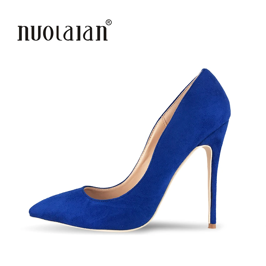 Женские замшевые туфли лодочки с острым носком на высоком каблуке 12 см|women pumps|12cm