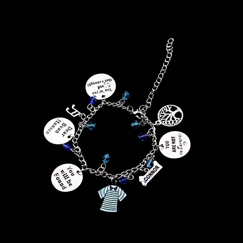 Горячая Мода дорогой Эван Хансен браслеты Бродвей музыкальная тематика серебряный металлический Шарм-браслет для рождественских подарков