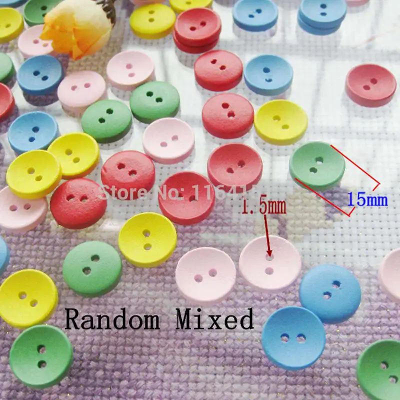 50/100 шт. деревянные пуговицы 15 мм