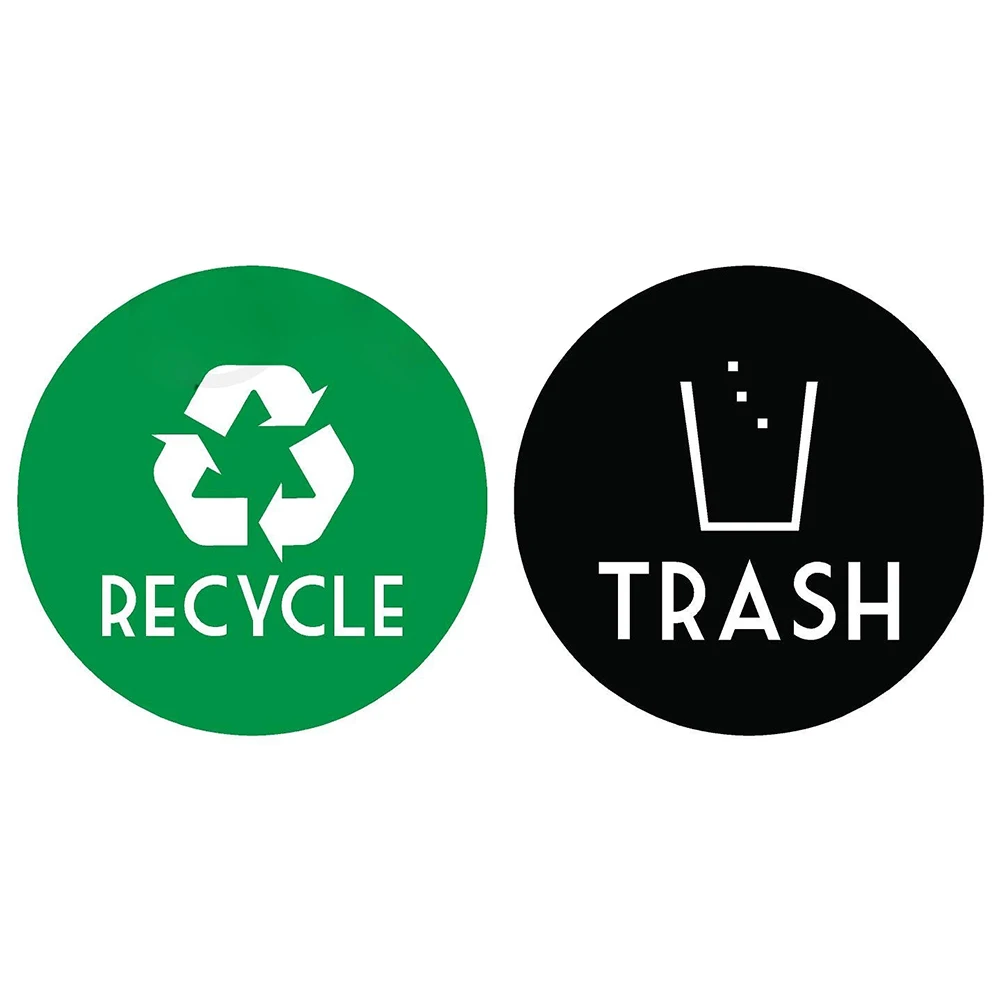 Recycle + мусорная виниловая наклейка с надписью стикер (6x6 дюймов зеленый & Черный
