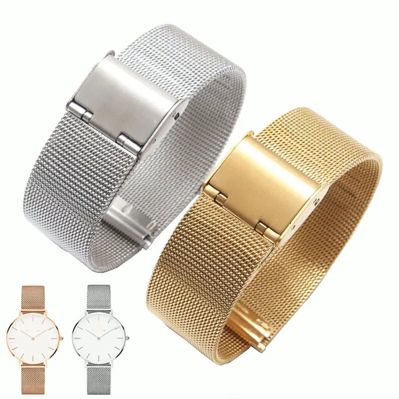 Подходит для DW (Daniel Wellington) Мужская и Женская тканая группа часов из нержавеющей