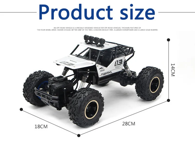 Oversized version of the alloy climbing mountain bigfoot four-wheel drive remote control toy model off-road vehicle climbing car