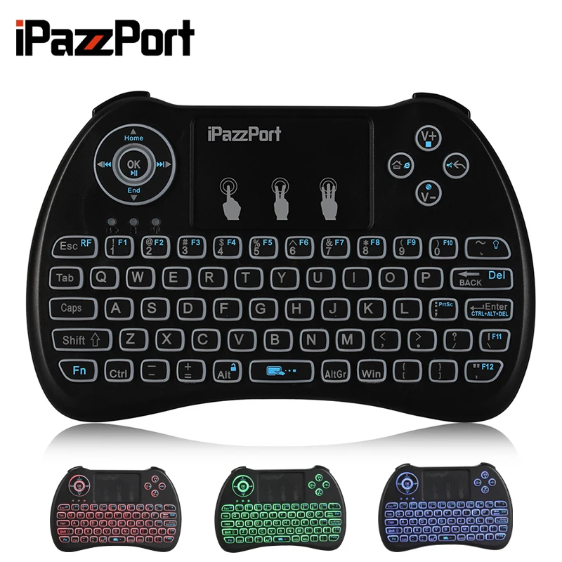 iPazzPort Russian/French/Spanish/German 3 colours Backlight Wireless Mini Keyboard Mouse for Android TV box/Raspberry Pi/ HTPC | Компьютеры