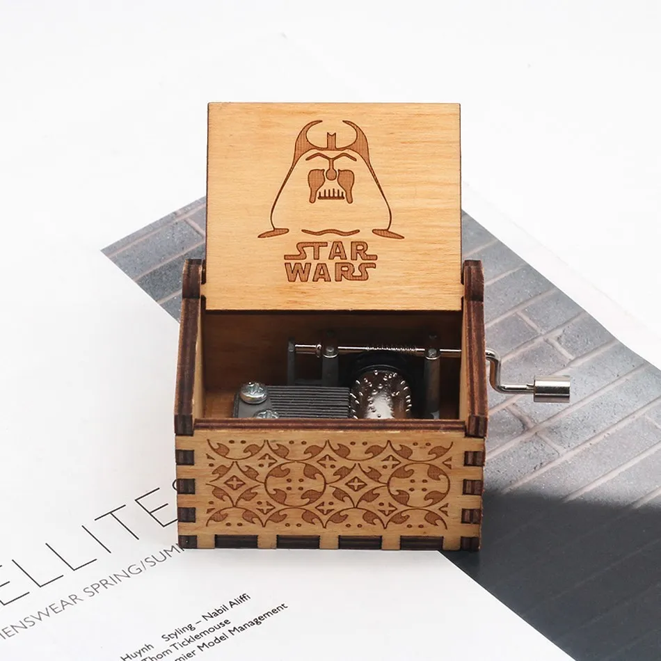 Star War Античная резьба по дереву Zelda музыкальная шкатулка рукоятка тема музыка подарок на день рождения, рождественский подарок, подарок на год - Цвет: Star War