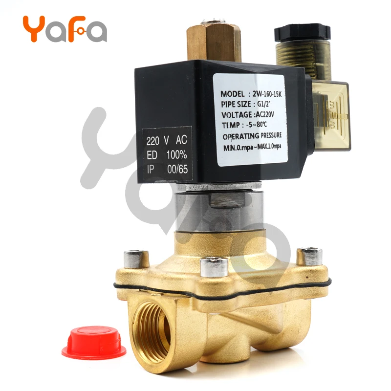 Нормально открытый Соленоидный клапан водяной воздушный 220VAC 24VDC EPDM VITON