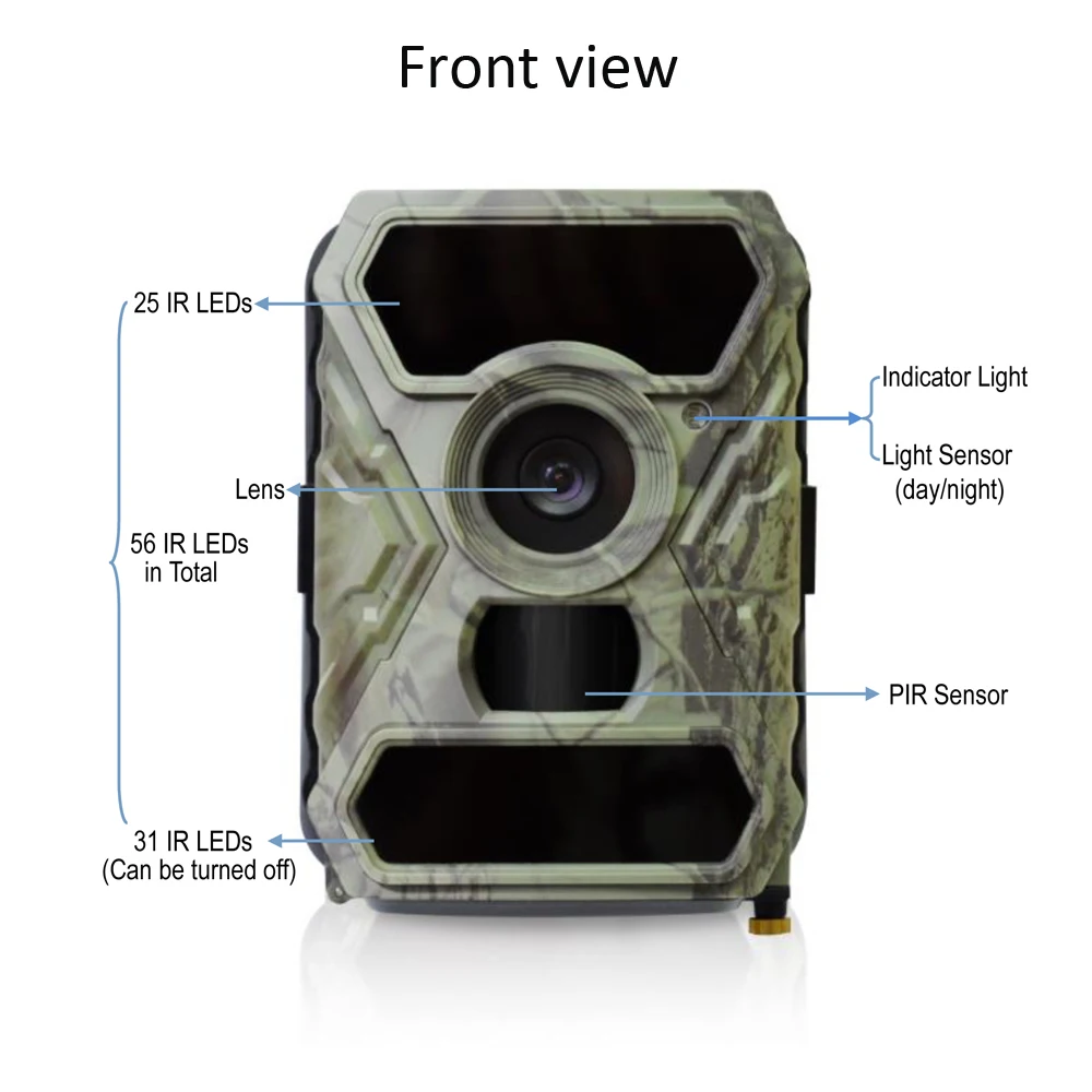 12MP камера для охоты на диких животных инфракрасная 56pcs 940nm черная светодиодная