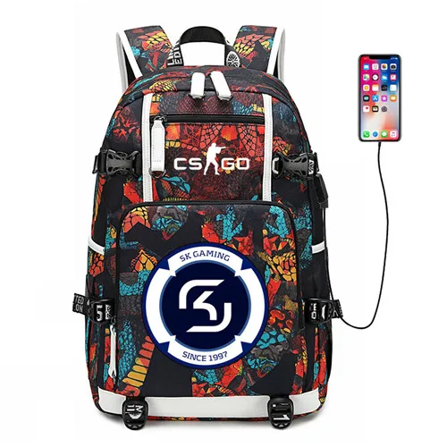 Style 6 CS GO FNATIC Virtus рюкзак USB порт рюкзак сумка Змеиный узор Подростковая Студенческая школьная сумка дорожная сумка для ноутбука - Цвет: Style 6