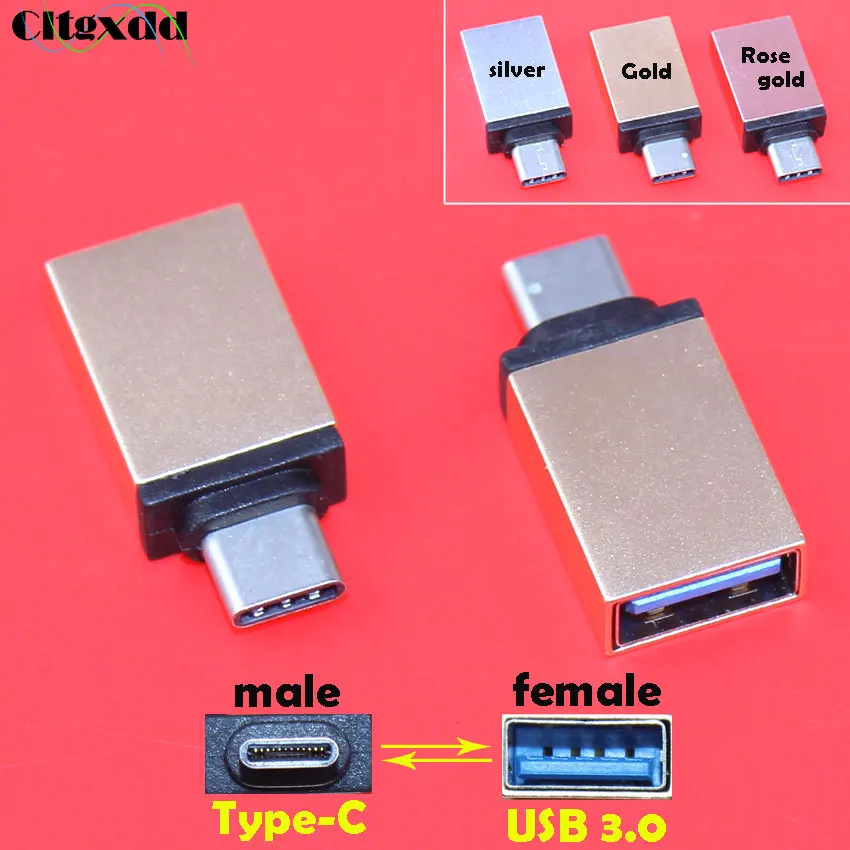 Кабель адаптер cltgxdd USB 3 0 Type C OTG переходник папа мама для Xiaomi Mi5 Mi6 Huawei