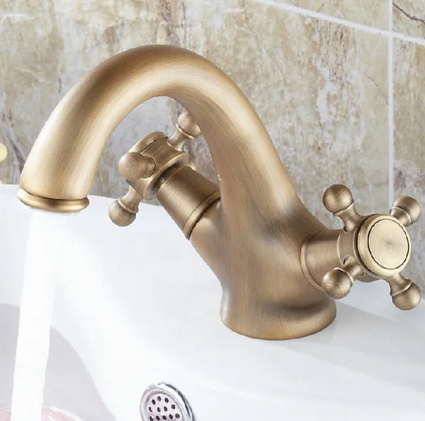 

Classic Dual Cross Handles Brass Bathroom Faucet Vessel Sink Basin Mixer Taps anf112