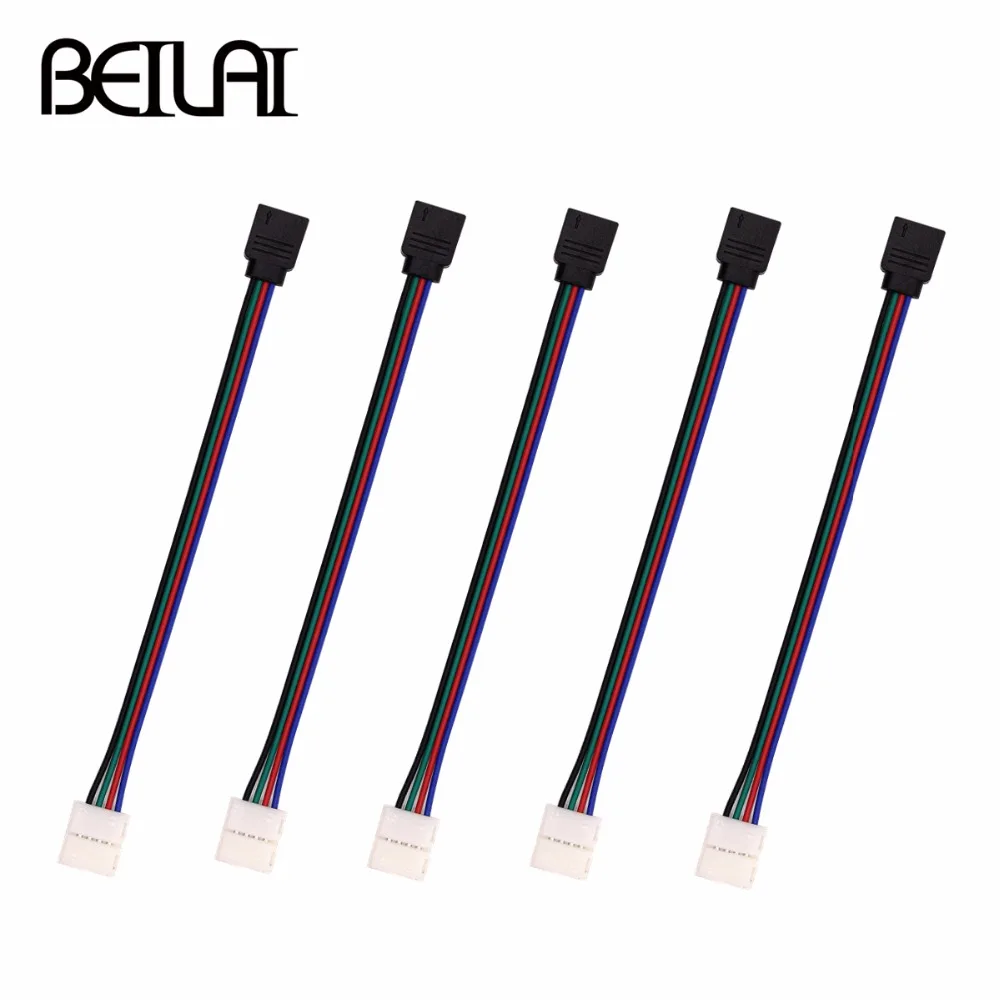 BEILAI 10 шт. мм панель для крепления по ширине RGB светодиодные ленты Разъем 4 шпильки