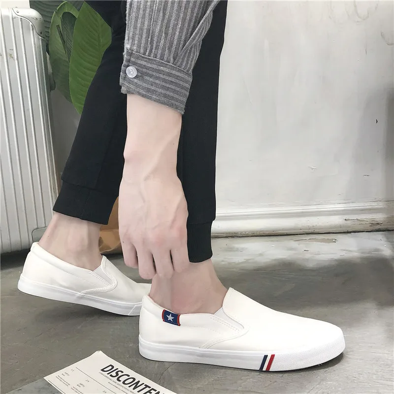 

Spring new large size men's canvas shoes three times vulcanized Korean version of foot casual student shoe tide