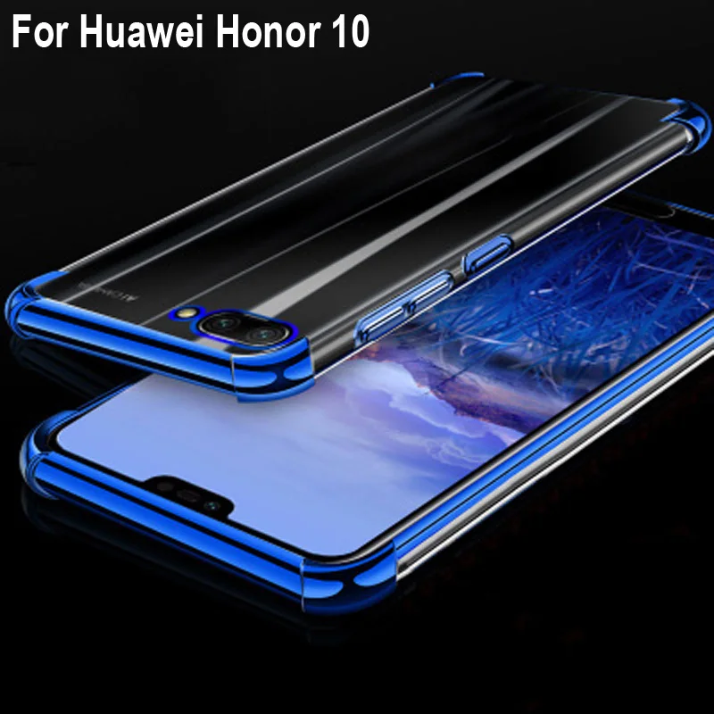 Мягкий чехол из ТПУ для Huawei Honor 10 Ультратонкий Прозрачный блестящий с покрытием