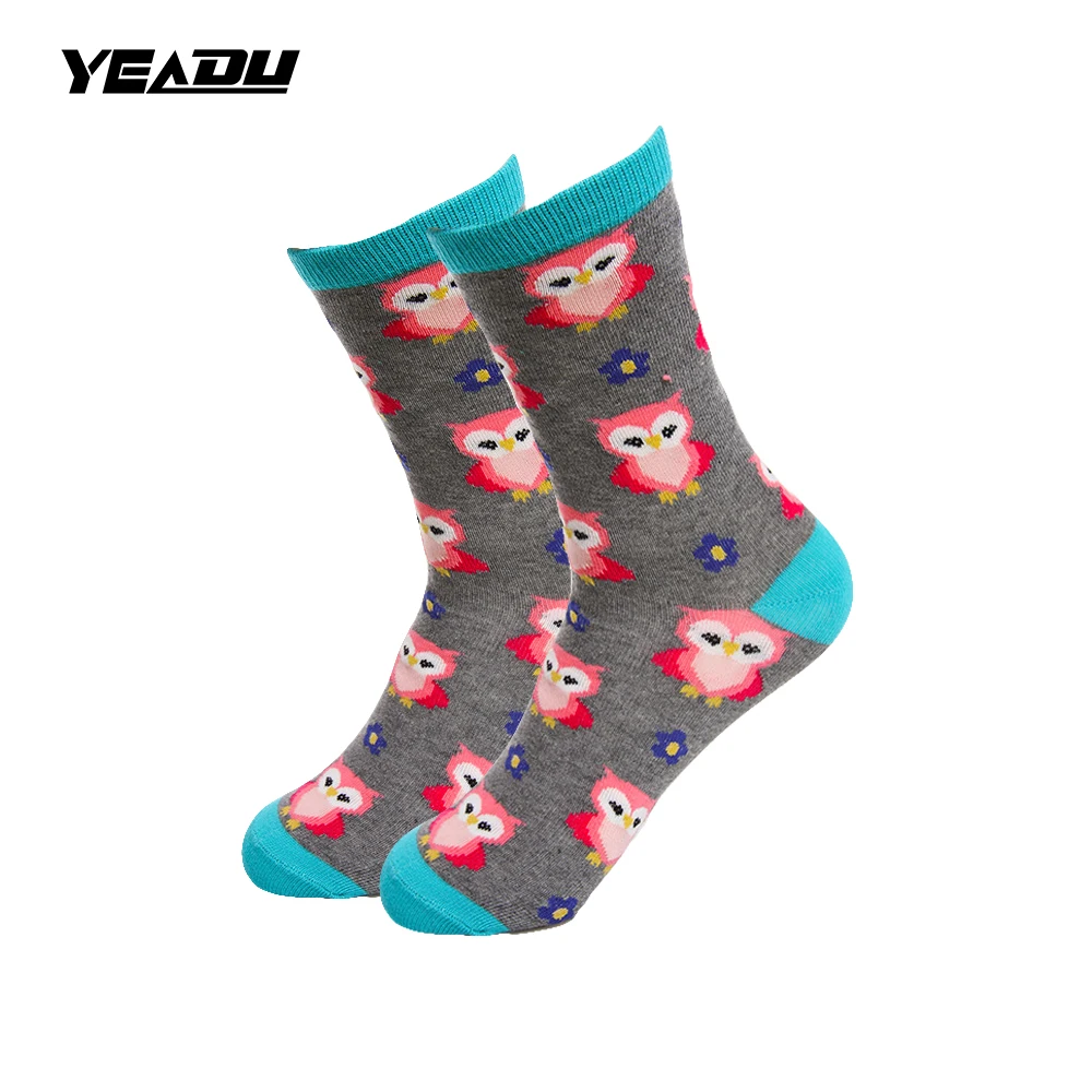 Смешные хлопковые теплые женские носки YEADU осенне-зимние разноцветные Носки с