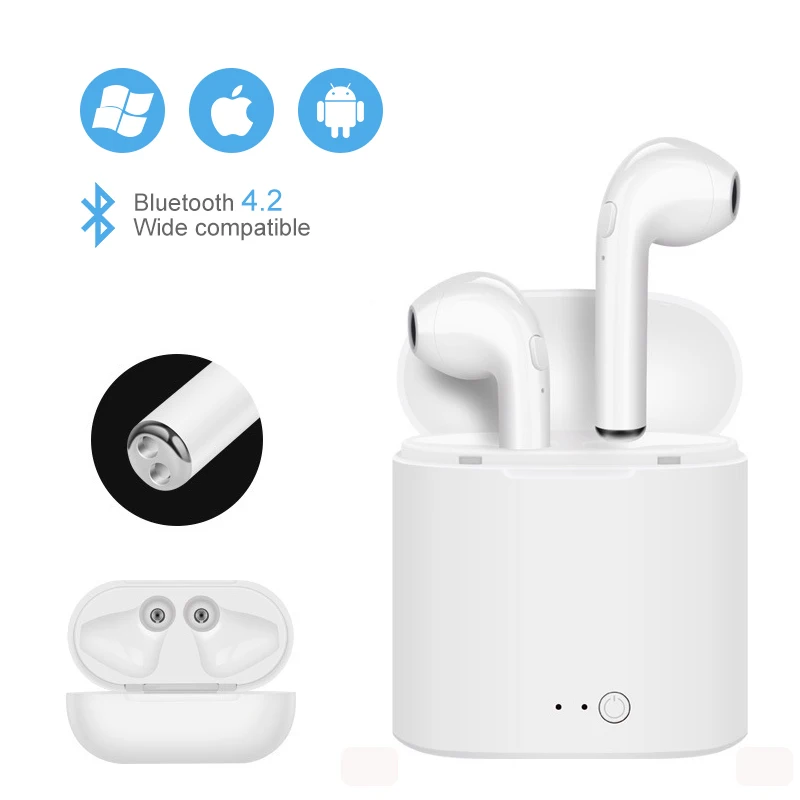 Новинка 2019 Заводская распродажа беспроводные bluetooth наушники I7s TWS Inear стерео