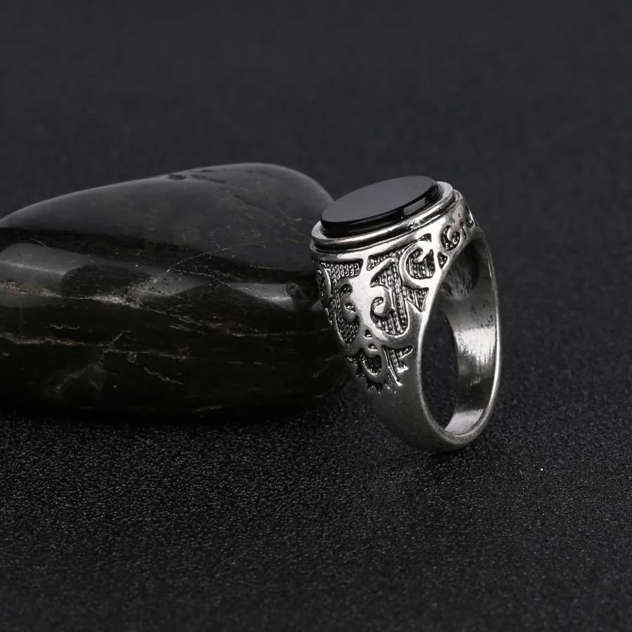 Мужское черное кольцо в стиле панк с серебряным покрытием|jewelry ring holder|ring jewelry