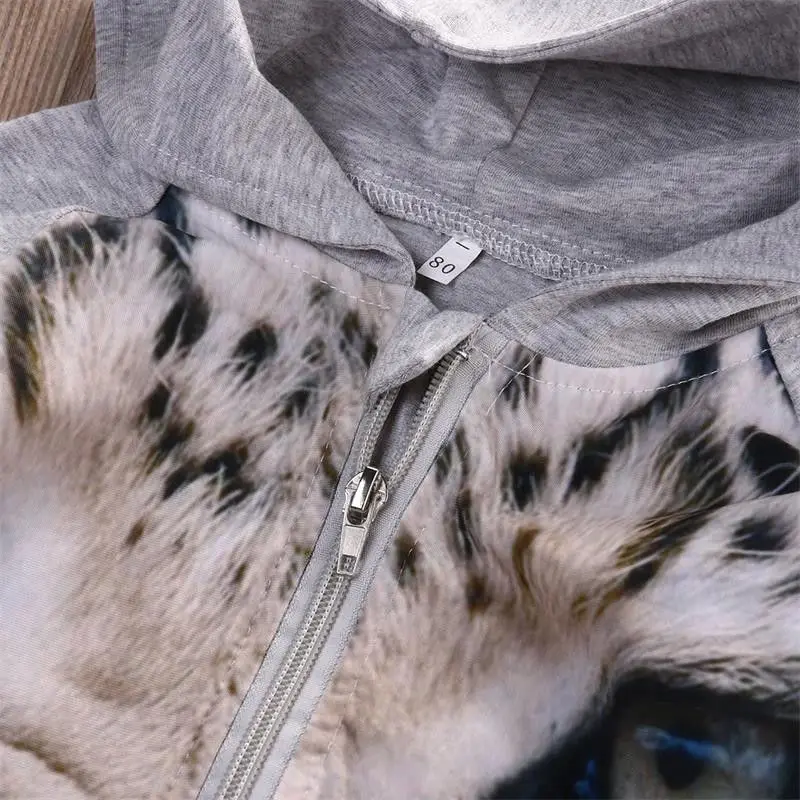 Милый комбинезон для новорожденных Детский с 3D-принтом тигра комбинезоны