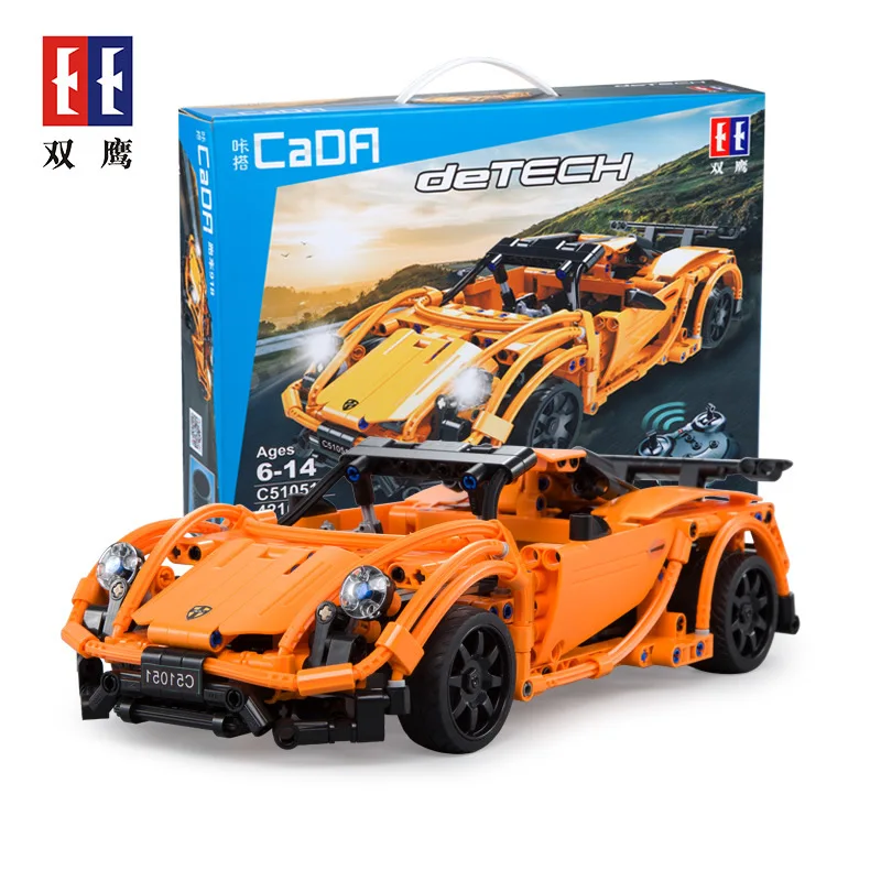 421 шт. строительные блоки CaDA cao гоночный автомобиль 918 C51051 модель DIY RC строительный