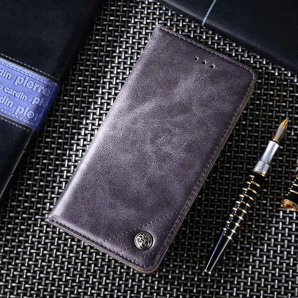 Grey K'try Роскошный кожаный флип чехол для VIVO Y51 Y85 V9 Y71 Y81 IQOO для Y83 Y97 V11 Z3I Y93 Y93S бумажник чехол для телефона Классический чехол - Цвет: Grey