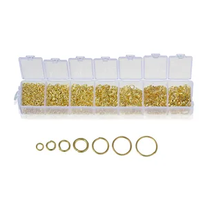 Кольца Doreen из сплава, 3-9 мм, золотого цвета, для изготовления ювелирных изделий, 1780 шт. в ассортименте, 1 коробка