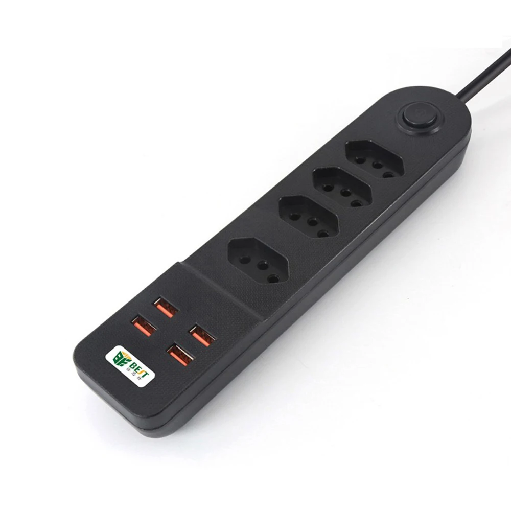 Электрическая розетка 3/4 gang с 4 USB портами стандартный бразильский