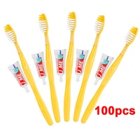 1005020pcs disposable hotel toothbrush portable travel toothbrush with toothpaste kit oral care teeth cleaning brush tslm1