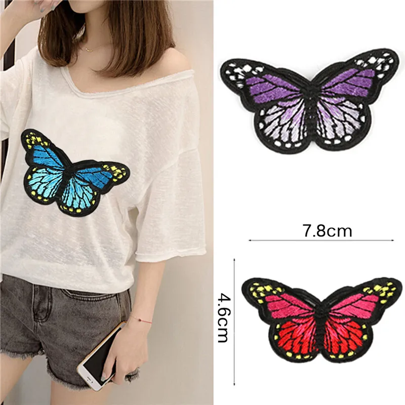 5 шт./лот Бабочка патч для одежды железо на патчи аппликация значок стикер Швейные