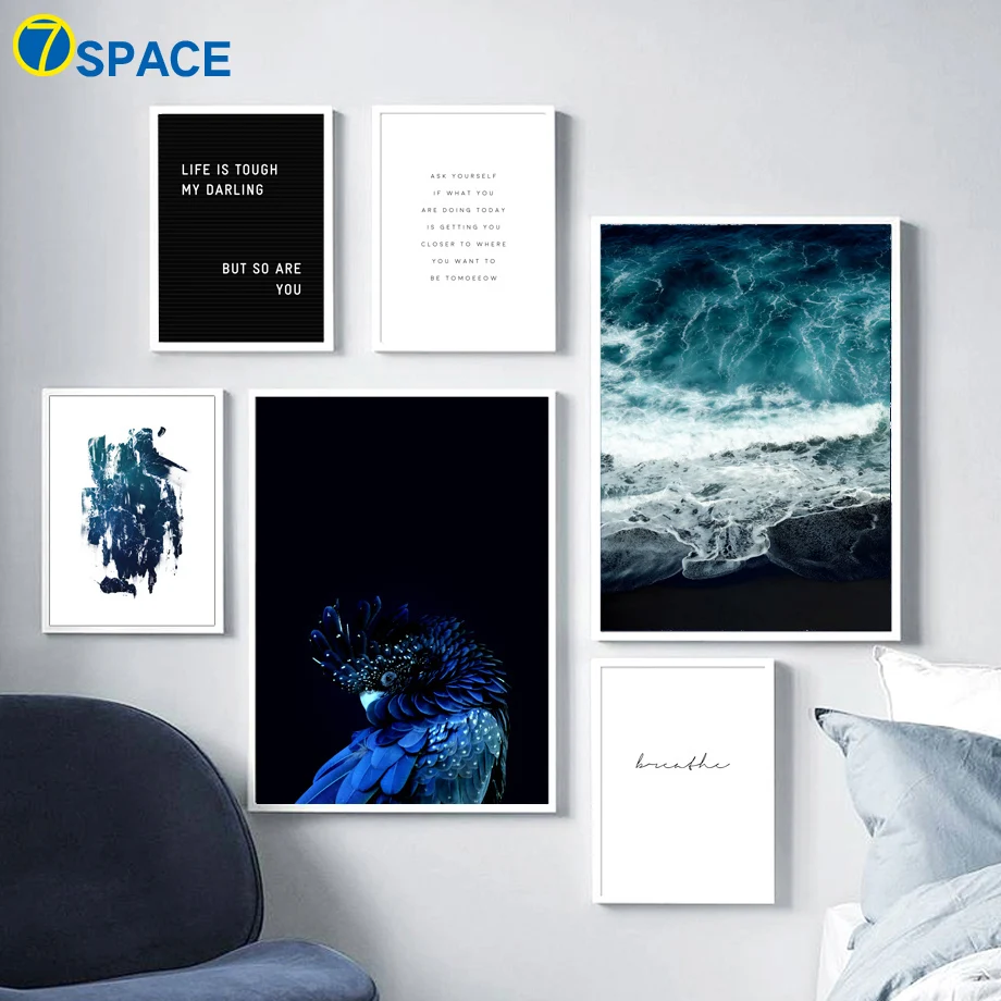 

Sea Parrot Quotes Landscape Nordic Posters And Prints Wall Art Canvas Painting Wall Pictures For Living Room Canvas Art Decor