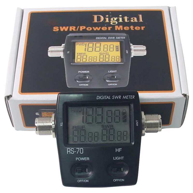 

RS-70 Digital SWR/Power Meter HF 1.6-60MHz 200W SO239 M Type Connector For Two-way Radio SWR Power Meter Walkie Talkie New