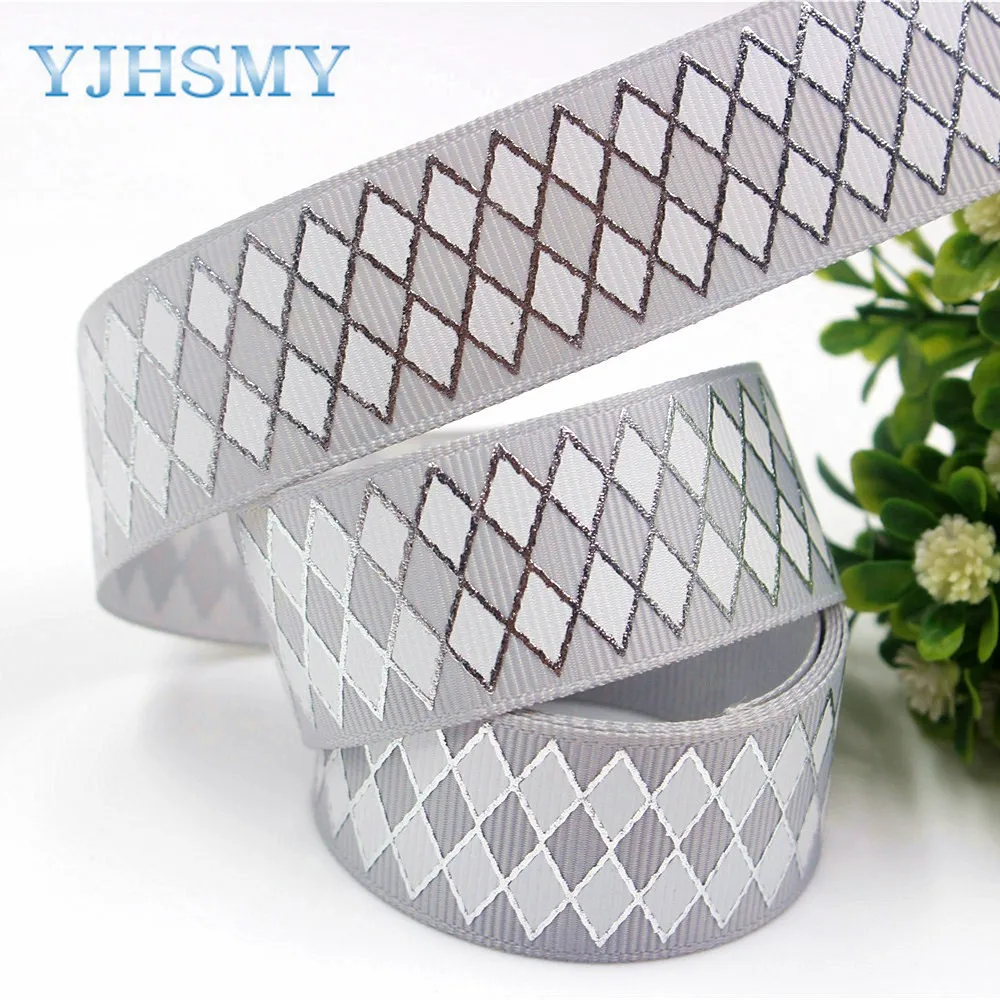 YJHSMY D 17817 766 10 ярдов 25 мм геометрические ленты термопечать grosgrain Свадебные