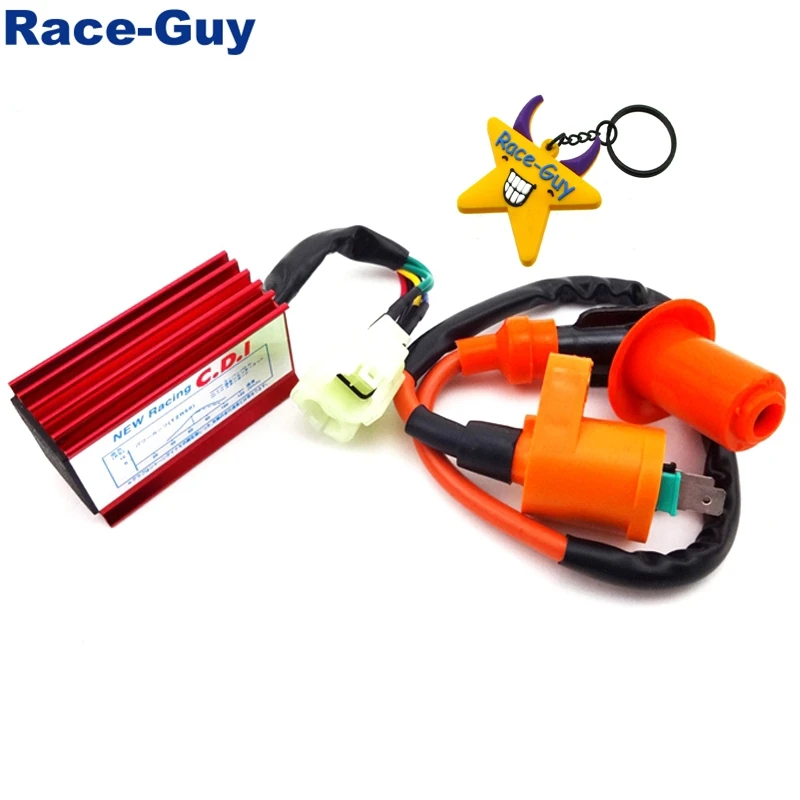 6 контакты провода AC CDI Box + гоночная Катушка зажигания для китайского GY6 50cc 125cc 150cc