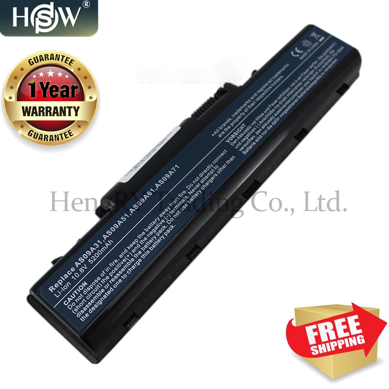 Аккумулятор для ноутбука HSW 5200 мАч EMACHINES E525 E627 E725 D525 D725 D620 NV52 AS09A31 AS09A41 AS09A51 AS09A61 AS09A70