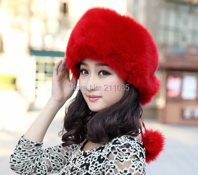 

Wholesale Female Male Winter Thick Sheepskin Leather Back Fox Fur Skullies Beanies Hats Woman Man Ear Protection Mink Fur Caps